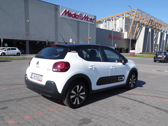 Citroen C3 cena 59900 przebieg: 51000, rok produkcji 2021 z Świdnik małe 92